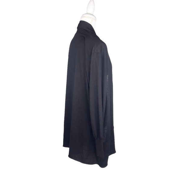 Eileen Fisher black 💯% wool open front cardigan sweater pockets 3X plus size - Picture 9 of 16